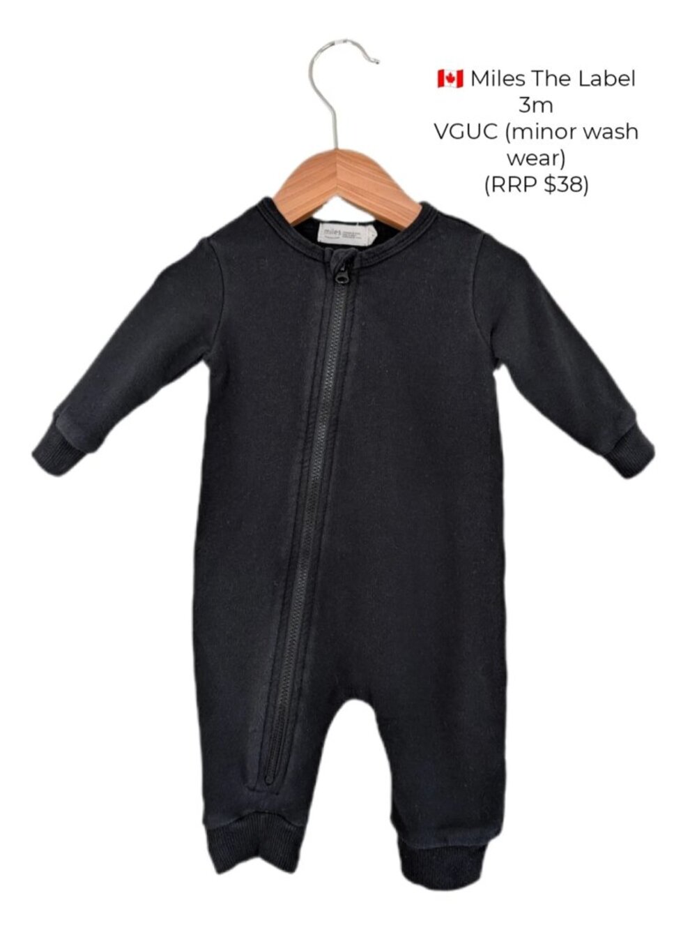 Miles The Label Black Playsuit  3m Baby Clothes